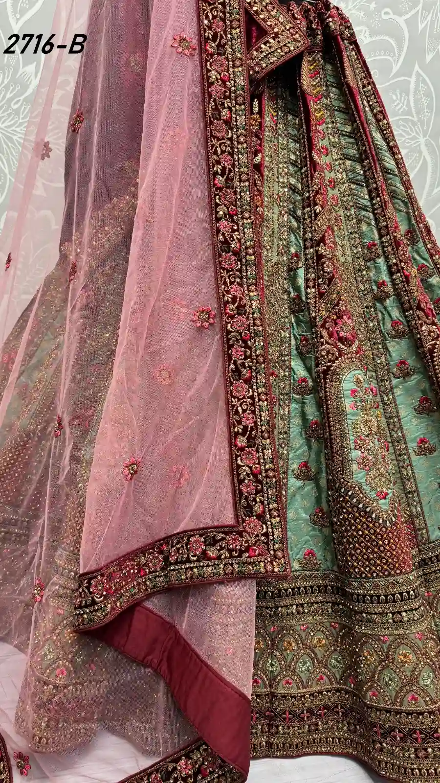 Anjani Art 2716A To 2716C Velvet Wholesale Lehenga Catalog — Wholesale Lehenga, MPA wholesale from Surat — view 7
